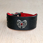 Dragon Heart Leather Buckle Collar (2 inch wide)