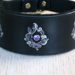 Victorian Swirls Leather Slip Collar (2 inch wide)