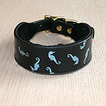 RTB Blue Green Seahorses Buckle Collar (1.5 inch wide)