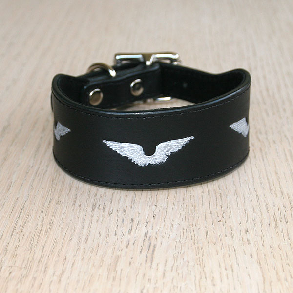 RTB Painted Silver Wings Buckle Collar (1.5 inch wide)