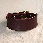 Ornamental brocade 1.5 inch buckle collar