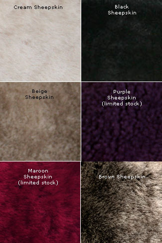 Available Sheepskin Lining Colours