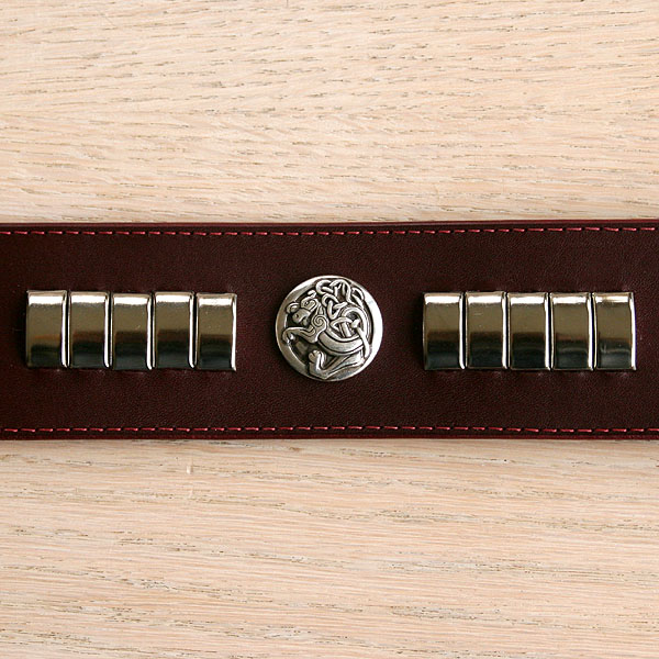 leather-buckle-collar-celtic-metal-kells-dragon-burgundy-2-inch_3