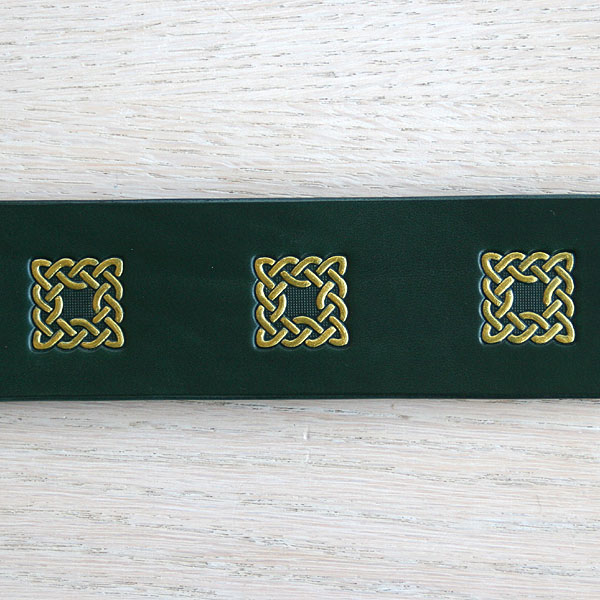 leather-buckle-collar-celtic-squares-green-gold-2-inch_3