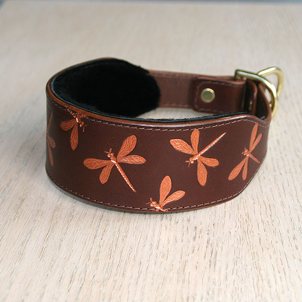leather-slip-collar-iridescent-dragonflies-copper-chestnut-2-inch_2