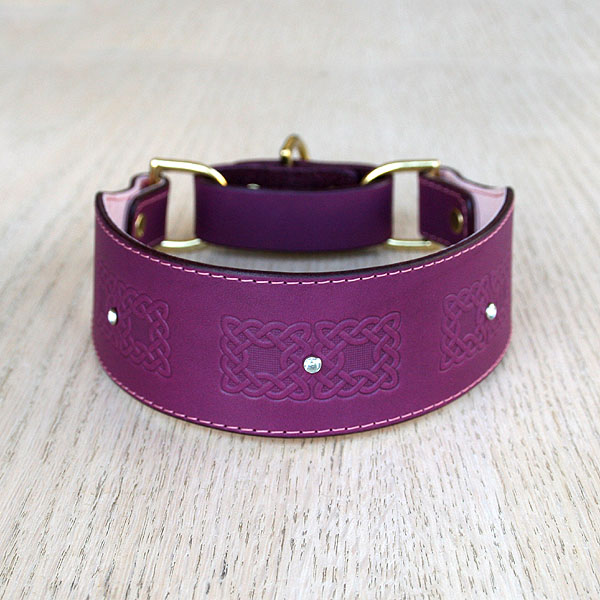 leather-martingale-collar-celtic-rectangles-doubled-with-crystals-purple-2-inch_1