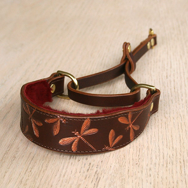 leather-martingale-collar-long-loop-iridescent-dragonfly-copper-1-25-inch_2