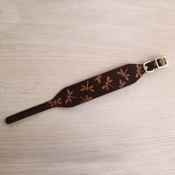 leather-buckle-collar-iridescent-dragonfly-2-inch-wide-burgundy-copper_2