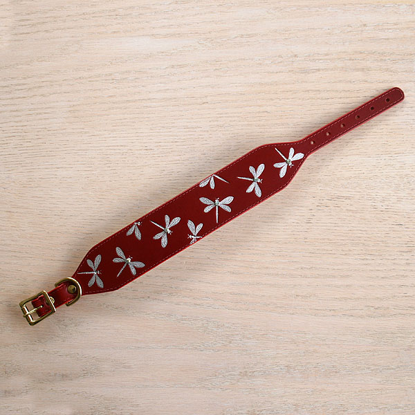 leather-buckle-collar-luxury-silver-dragonflies-red-2-inch_2