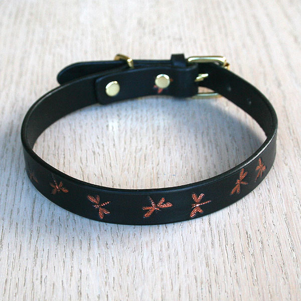 leather-straight-collar-painted-dragonflies-3-4-inch-wide_4