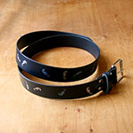 Seahorses Belt Blue Leather