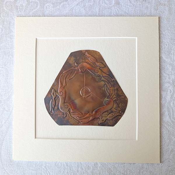 Triple Hares Trinity Copper Art - Dark & Bright