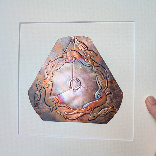 Triple Hares Trinity Copper Art - Dark & Bright