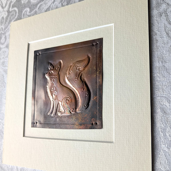 Sitting Fox Copper Art