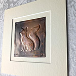 Sitting Fox Copper Art