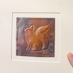 Sitting Fox Copper Art