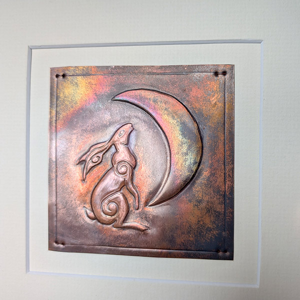 Moongazing Hare Copper Art - Rainbows