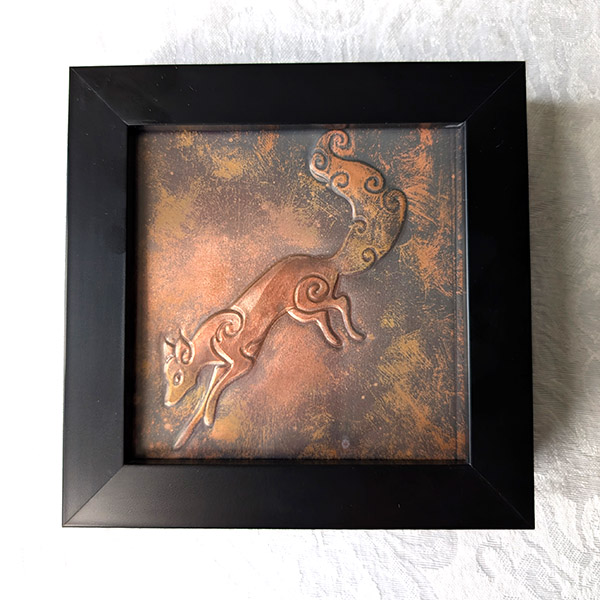 Leaping Fox Copper Art - Box Frame
