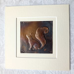 Red Squirrel Sitting Copper Art
