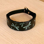 Iridescent Dragonfly Leather Slip Collar (2 inch wide)