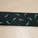 Painted Floating Seahorses Leather Buckle Collar (2 inch wide)