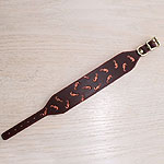 Painted Floating Seahorses Leather Buckle Collar (2 inch wide)