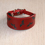 Painted Bats Leather Buckle Collar (small)