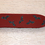 Painted Bats Leather Buckle Collar (small)