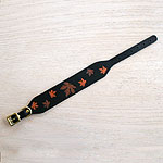 Painted Autumn Maple Leaves Leather Buckle Collar (2 inch wide)