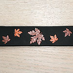 Painted Autumn Maple Leaves Leather Buckle Collar (2 inch wide)