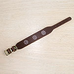 Painted Celtic circles V3 Leather Buckle Collar (1.5 inch wide)