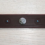 Celtic Conchos Leather Buckle Collar (2 inch wide)