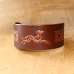 Celtic Lurcher Painted Leather Buckle Collar (2 inch wide)