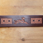 Celtic Lurcher Painted Leather Buckle Collar (2 inch wide)