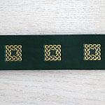 Painted Celtic Squares Leather Buckle Collar (2 inch wide)
