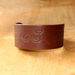 Celtic Lurcher Leather Buckle Collar (2 inch wide)