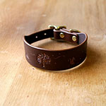 Autumn Woodland Leather Buckle Collar (1.5 inch wide)