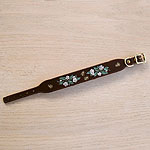 Dog Roses Leather Buckle Collar (1.5 inch wide)