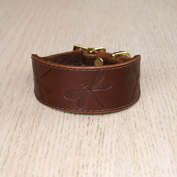 Dragonfly Leather Buckle Collar (small)