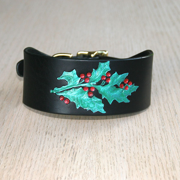 Painted Holly Buckle Collar (2 inch wide)