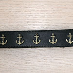 Painted Anchors Leather Buckle Collar (1.5 inch wide)