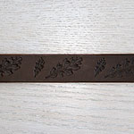 Paired Leaves Leather Buckle Collar (1.5 inch wide)