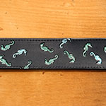 Floating Seahorses Leather Slip Collar (2 inch wide)