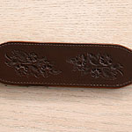 Dog Roses Leather Buckle Collar (2 inch wide)