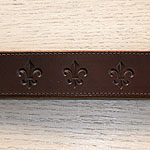 Fleur De Lis Leather Buckle Collar (1.5 inch wide)
