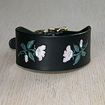 Painted Wild Roses Buckle Collar