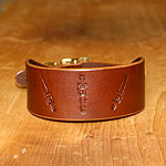 Skeletons Leather Buckle Collar (2 inch wide)