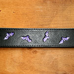 Painted Bats Leather Buckle Collar (1.5 inch wide)