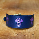 Floating Seahorses Leather Slip Collar (2 inch wide)