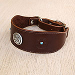 Celtic & Conchos Leather Martingale Collar (1.75 inch wide)